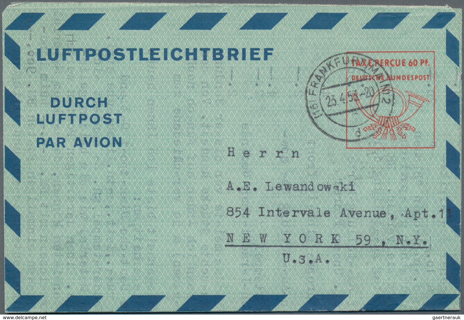 Bundesrepublik - Ganzsachen: 1953, Zwei Bedarfs- Und Portogerecht Gebrauchte Ganzsachenluftpostleich - Sonstige & Ohne Zuordnung