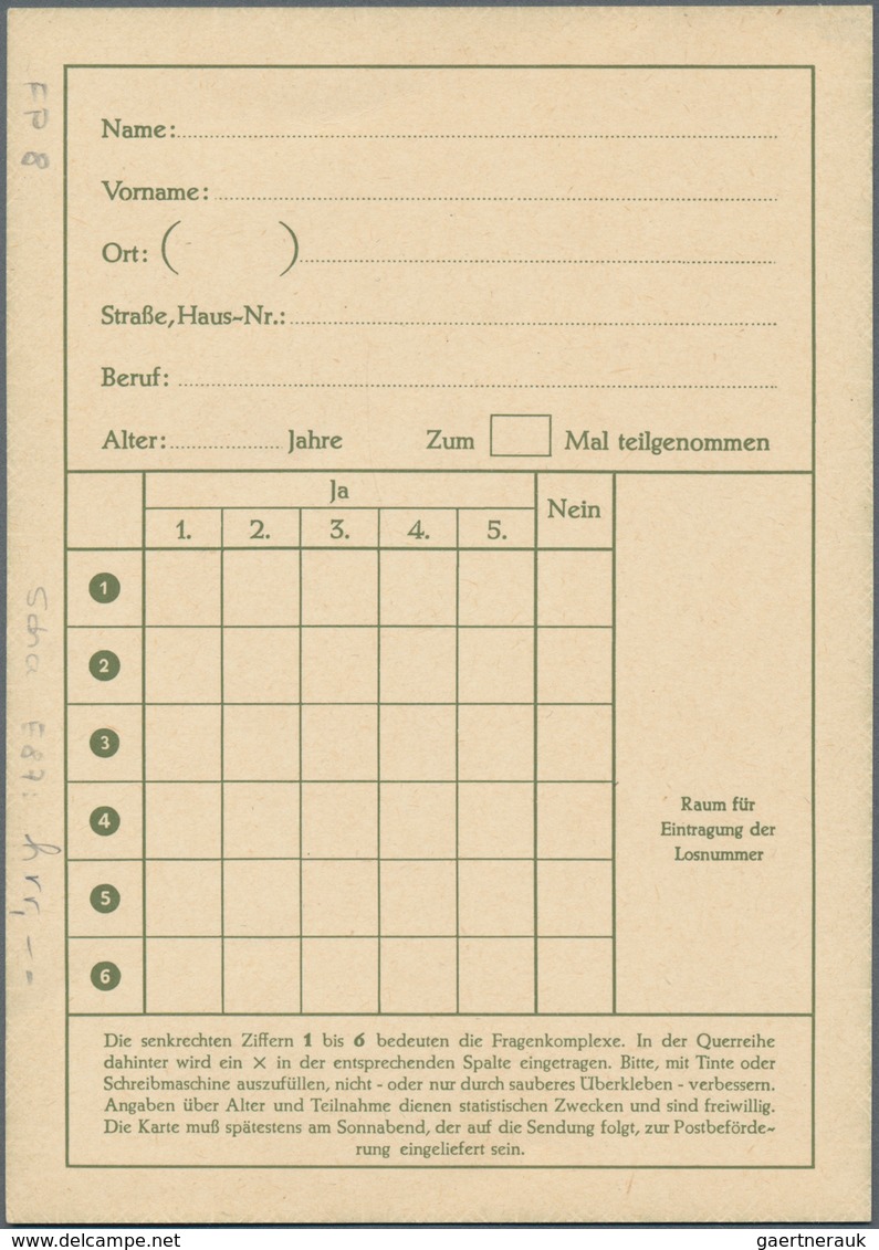 Bundesrepublik - Ganzsachen: 1961, Funklotterie-Postkarte 10 (65 Pf) Dürer, Ohne Fl.-Beidruck, Ungeb - Other & Unclassified