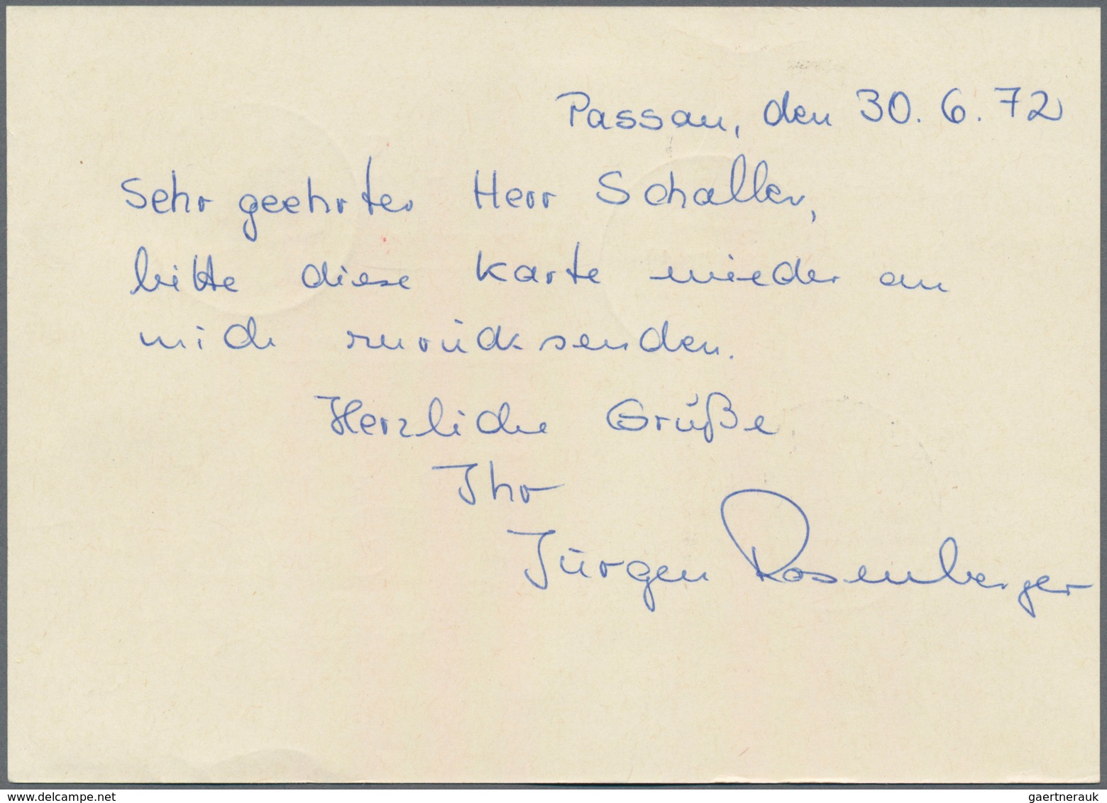 Bundesrepublik - Ganzsachen: 1972, Bedarfs- Und Portogerecht Verwendete Ganzsachenpostkarte 20 Pfenn - Andere & Zonder Classificatie