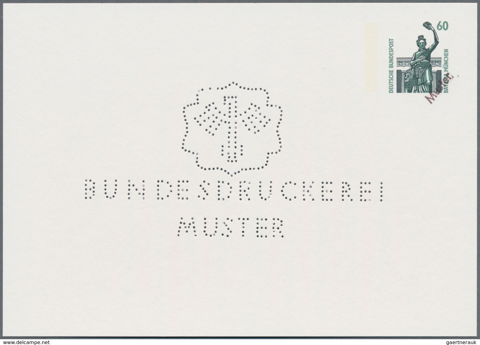 Bundesrepublik - Ganzsachen: 1989, Druckmuster Für PrivatganzsachenKarte Mit 60 Pfennig Bavaria Münc - Andere & Zonder Classificatie