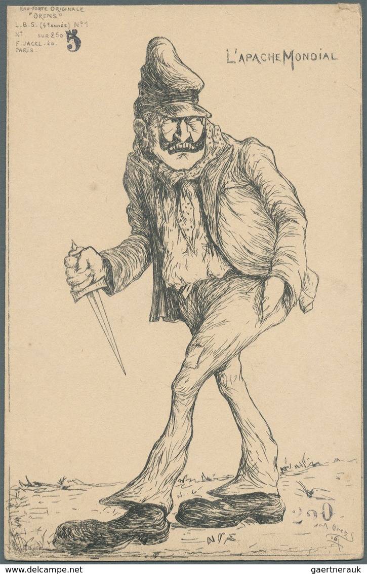 Ansichtskarten: Künstler / Artists: Orens Denizard, Le Burin Satirique, 1906, Insgesamt 10 Karten (N - Unclassified