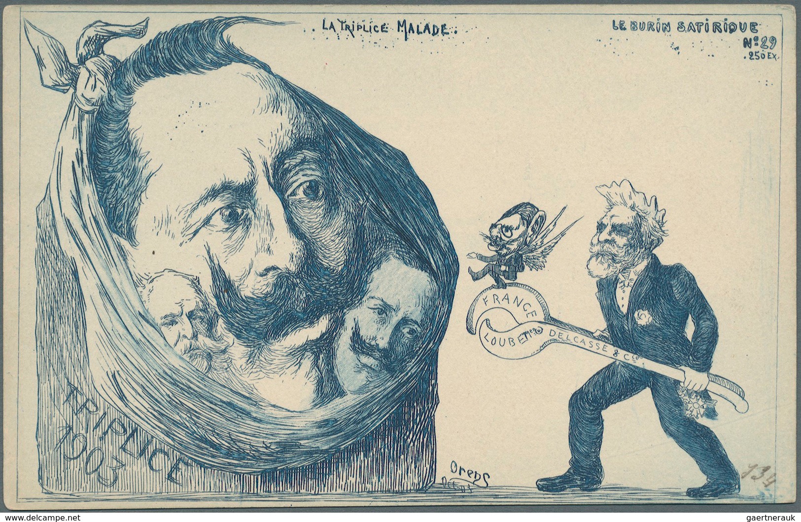 Ansichtskarten: Künstler / Artists: Orens Denizard, Le Burin Satirique, Karte Nr. 29, Auflage 250 St - Unclassified