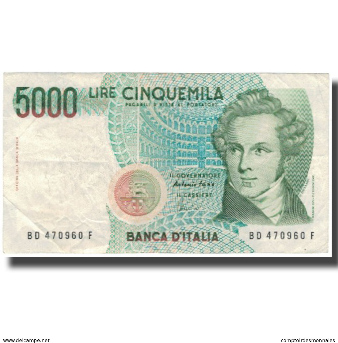 Billet, Italie, 5000 Lire, KM:111c, TTB - 5.000 Lire