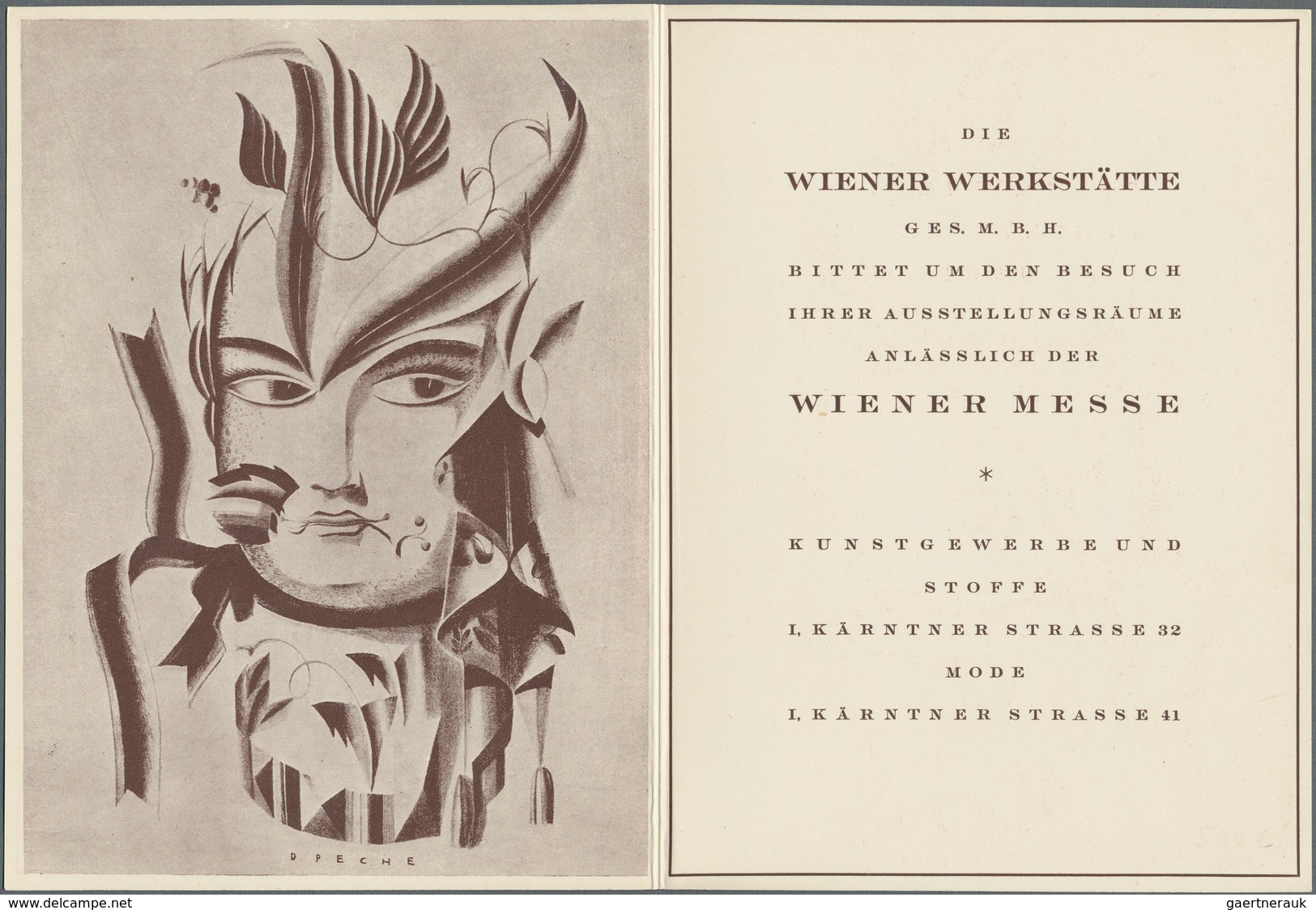 Ansichtskarten: Künstler / Artists: WIENER WERKSTÄTTE, Umfeld, Wiener Messe 1921 "Die WIENER WERKSTÄ - Ohne Zuordnung