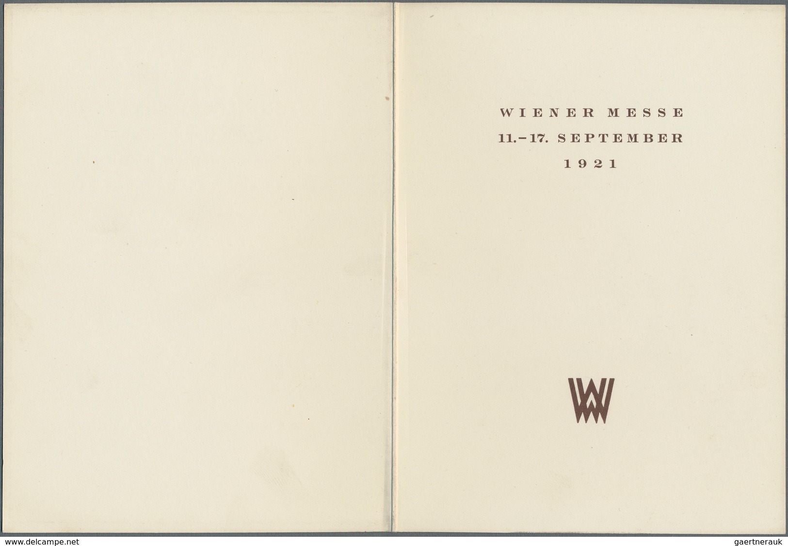 Ansichtskarten: Künstler / Artists: WIENER WERKSTÄTTE, Umfeld, Wiener Messe 1921 "Die WIENER WERKSTÄ - Ohne Zuordnung