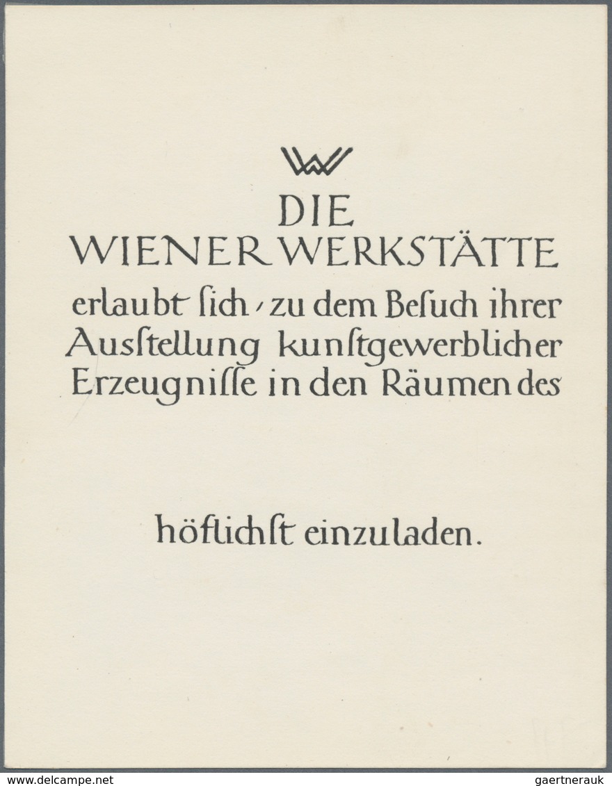 Ansichtskarten: Künstler / Artists: WIENER WERKSTÄTTE, Umfeld, Drei Verschiedene Druckerzeugnisse De - Ohne Zuordnung