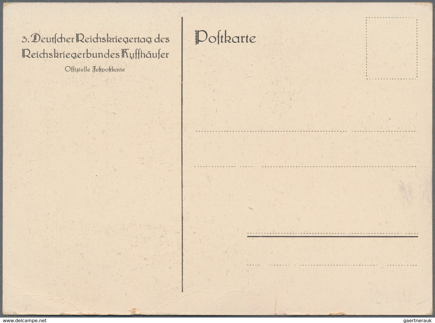 Ansichtskarten: Politik / Politics: DEUTSCHLAND 1929, Deutscher Reichskriegerbund "Kyffhäuser" 3. Re - Figuren