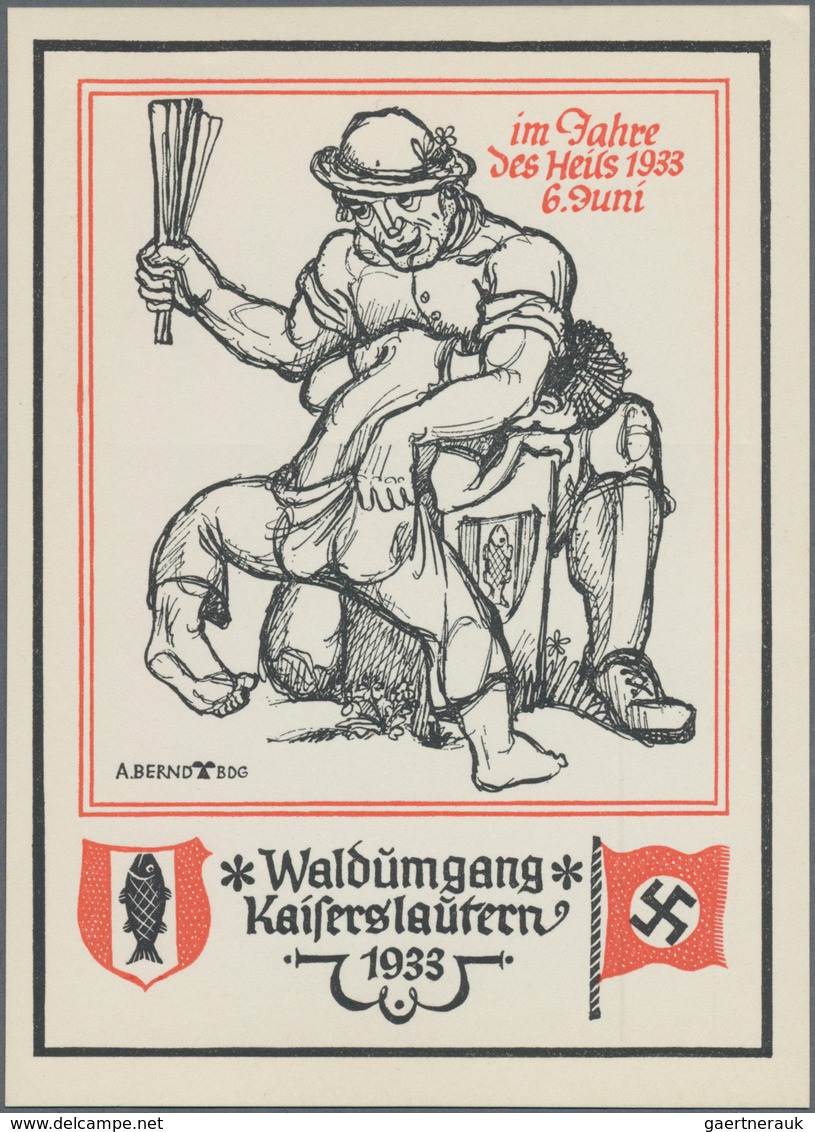 Ansichtskarten: Propaganda: 1933, "Waldumgang Kaiserslautern 1933 Im Jahre Des Heils 1933 6. Juni", - Political Parties & Elections