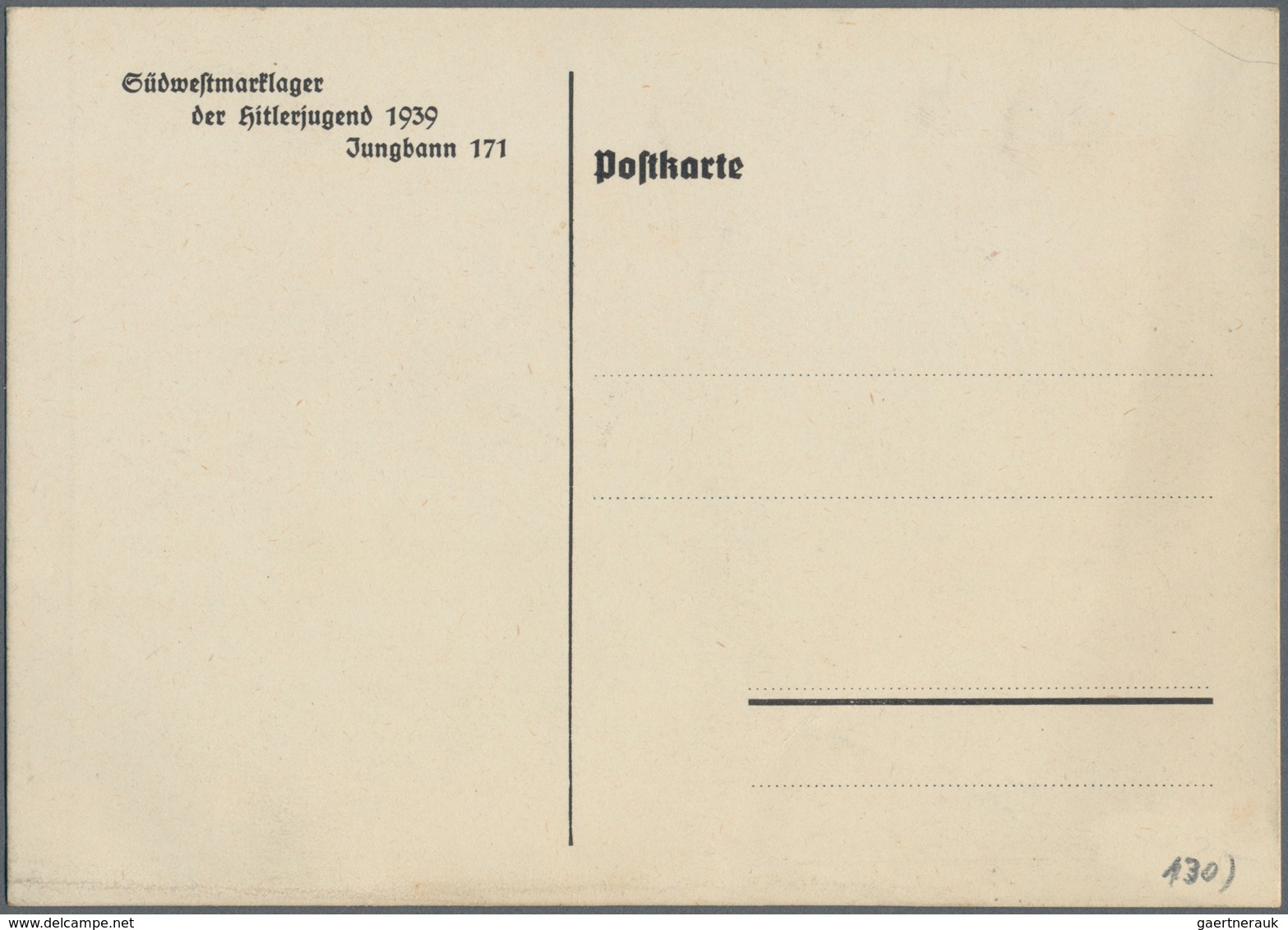 Ansichtskarten: Propaganda: 1939, "Jungbannlager 1939 Jungbann 171 Mannheim", Großformatige Propagan - Political Parties & Elections