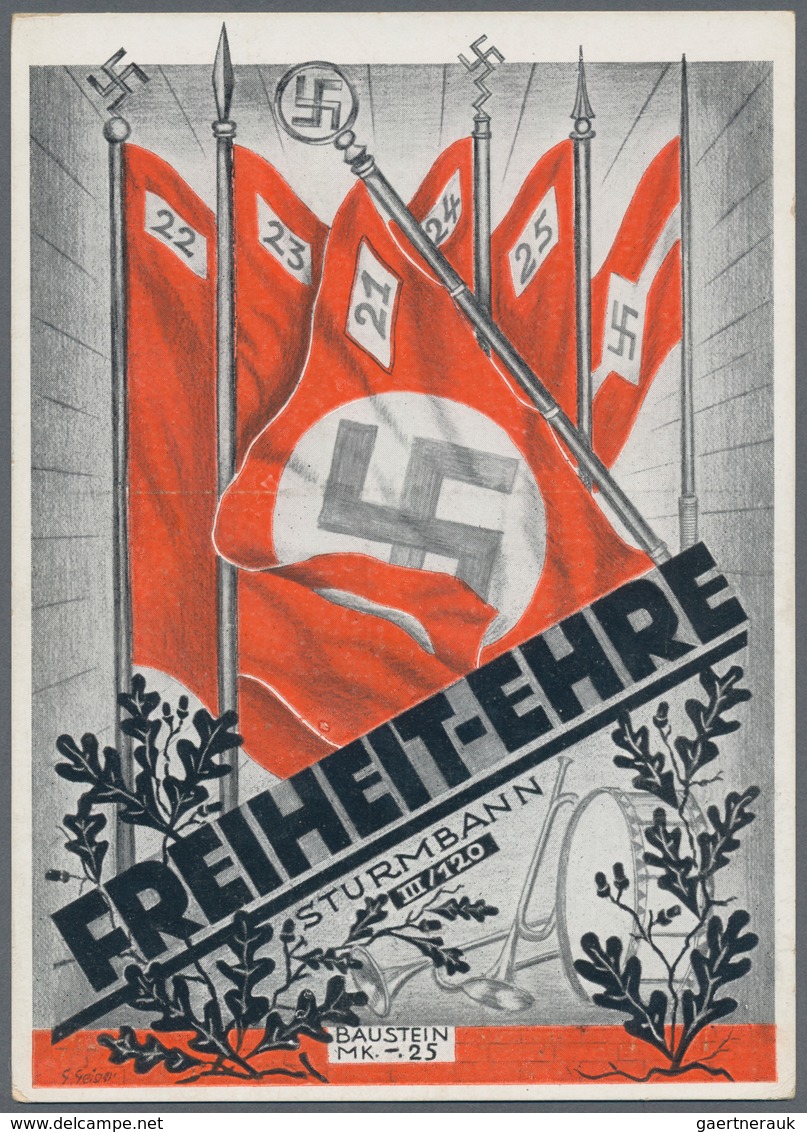 Ansichtskarten: Propaganda: Freiheit-Ehre / Freedom And Honor: Ultra-rare Card From SA Sturmbann III - Political Parties & Elections