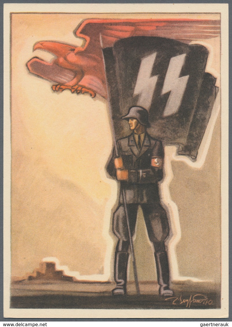 Ansichtskarten: Propaganda: Die Deutsche Polizei / The German Police SS Propaganda Card Set (four Ca - Partis Politiques & élections