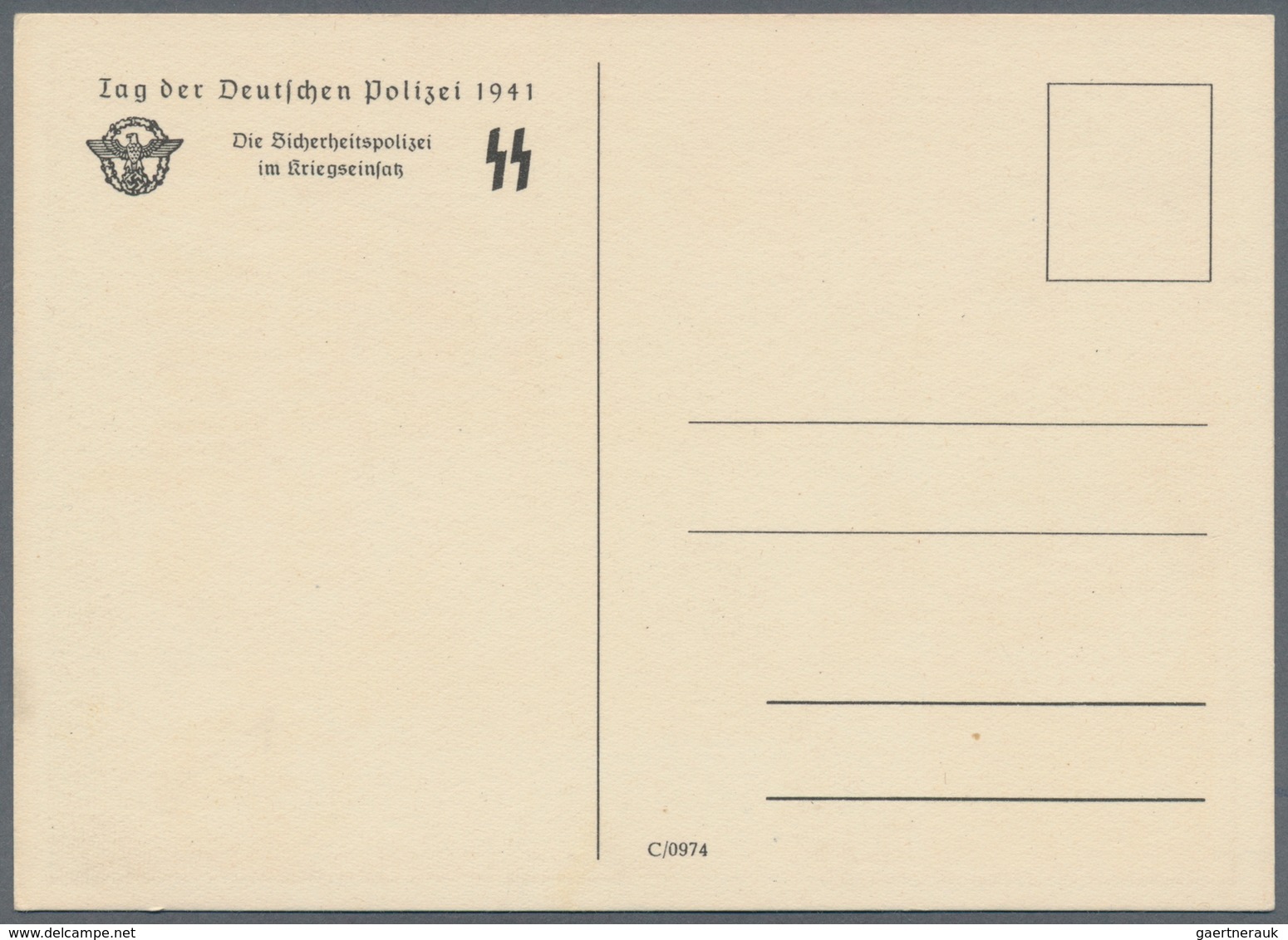 Ansichtskarten: Propaganda: Die Deutsche Polizei / The German Police SS Propaganda Card Set (four Ca - Parteien & Wahlen