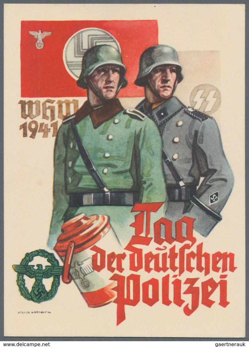 Ansichtskarten: Propaganda: Die Deutsche Polizei / The German Police SS propaganda card set (four ca