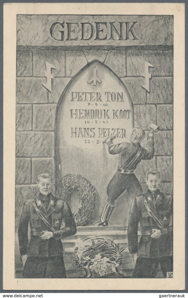 Ansichtskarten: Propaganda: 1942. Gedenk / Remember Peter Ton, Hendrick Koot, Hanz Pelzer: Postcard - Parteien & Wahlen