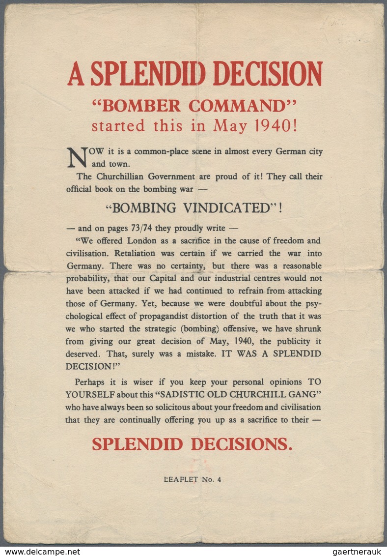 Ansichtskarten: Propaganda: 1944. Only Copy Outside The Imperial War Museum. V1 Flown "A Splendid De - Political Parties & Elections