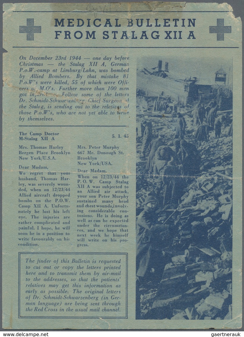Ansichtskarten: Propaganda: 1945. Rare V1 Leaflet For Allied Troops "Medical Bulletin From Stalag XI - Parteien & Wahlen