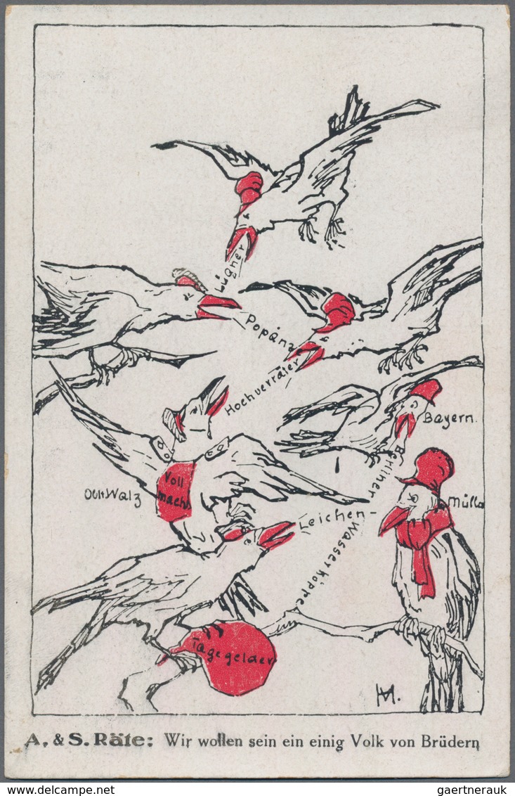 Ansichtskarten: Motive / Thematics: DEUTSCHLAND / REVOLUTION 1918/1919, "Die Wespe" Politische Tages - Andere & Zonder Classificatie