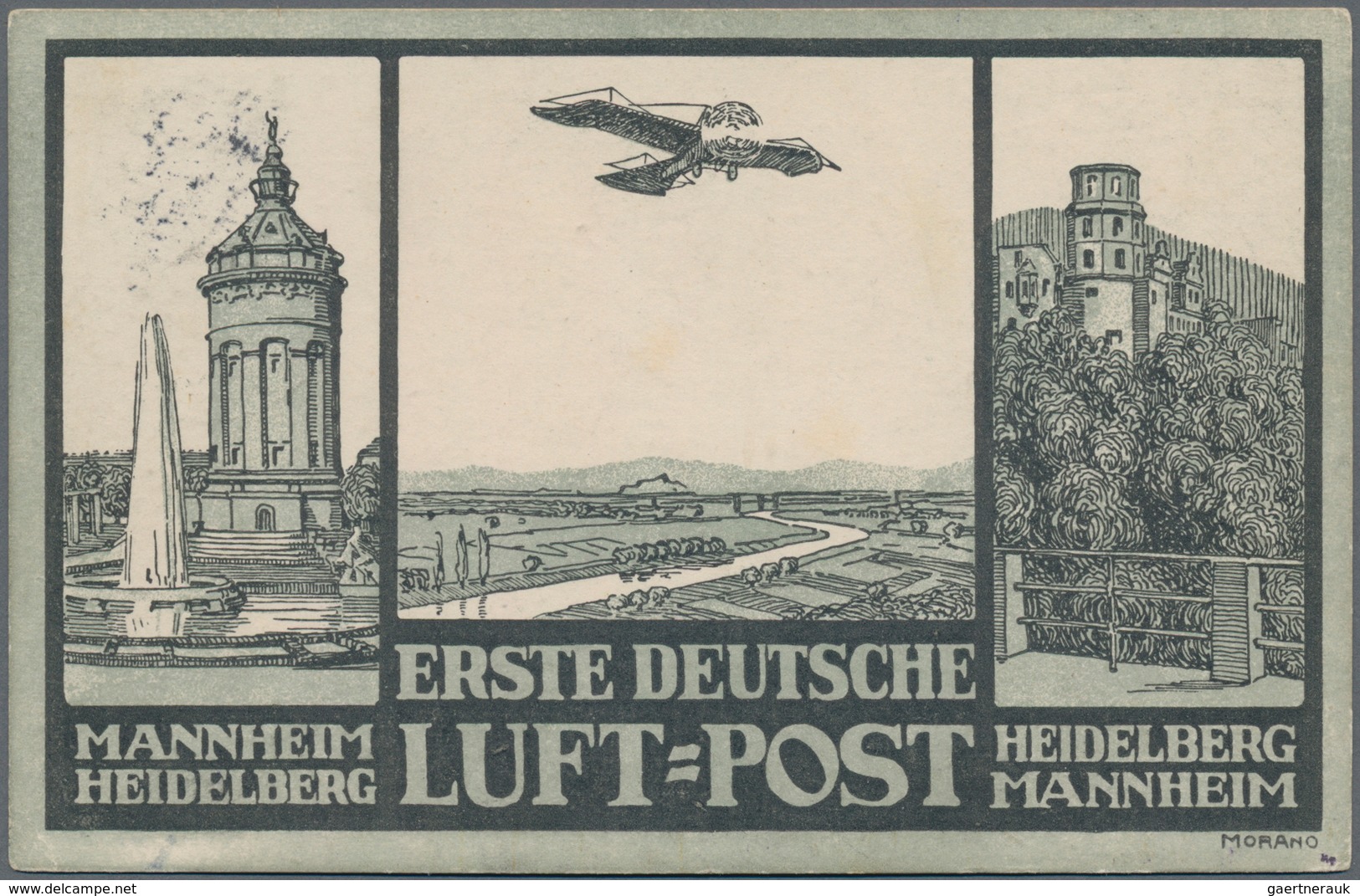 Ansichtskarten: Motive / Thematics: FLUG, "Erste Deutsche Luft-Post Mannheim-Heidelberg" Offiziell L - Other & Unclassified