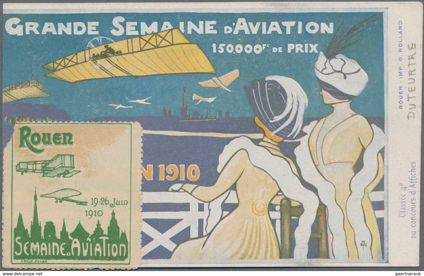 Ansichtskarten: Motive / Thematics: FLUG, Zwei Historische Ansichtskarten Der Flugwoche In Rouen 191 - Other & Unclassified