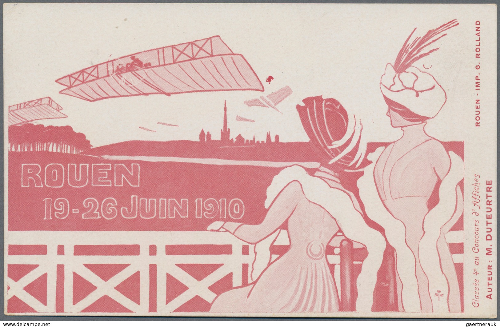 Ansichtskarten: Motive / Thematics: FLUG, Zwei Historische Ansichtskarten Der Flugwoche In Rouen 191 - Other & Unclassified