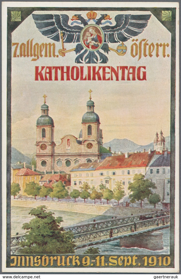 Ansichtskarten: Motive / Thematics: RELIGION, "7. Allgem. Österreich-KATHOLIKENTAG Innsbruck 1910", - Andere & Zonder Classificatie