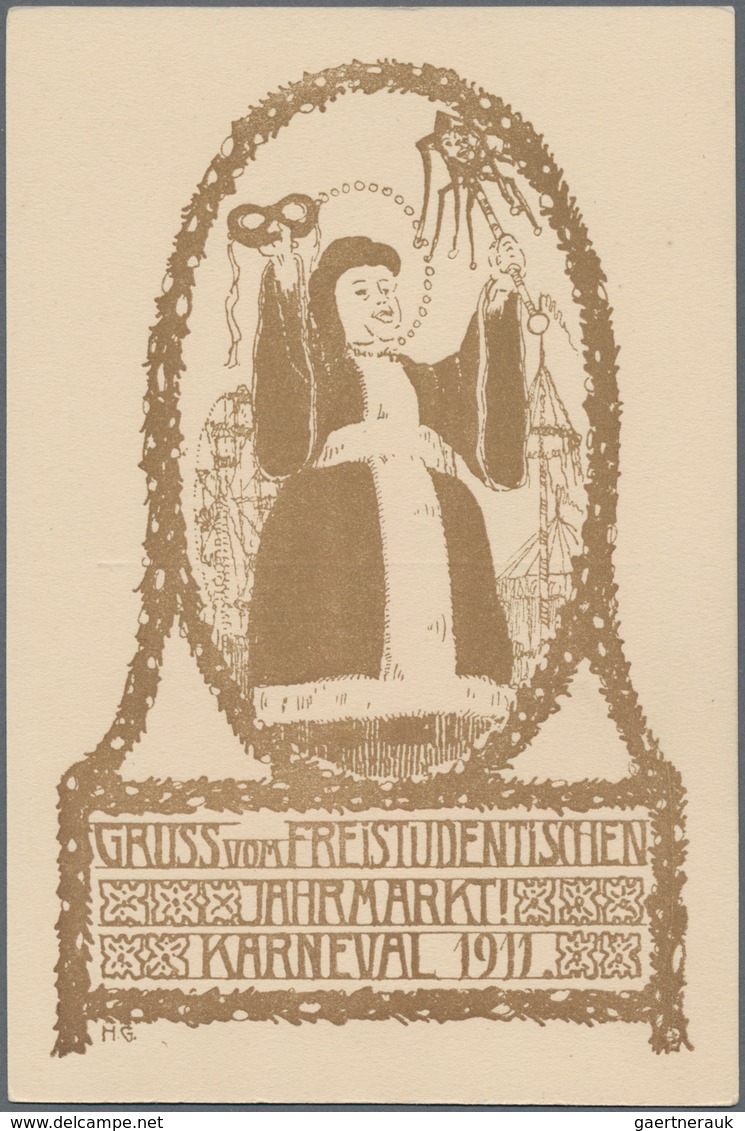 Ansichtskarten: Motive / Thematics: STUDENTIKA, "Gruß Vom Freistudentischen Jahrmarkt Karneval 1911" - Other & Unclassified