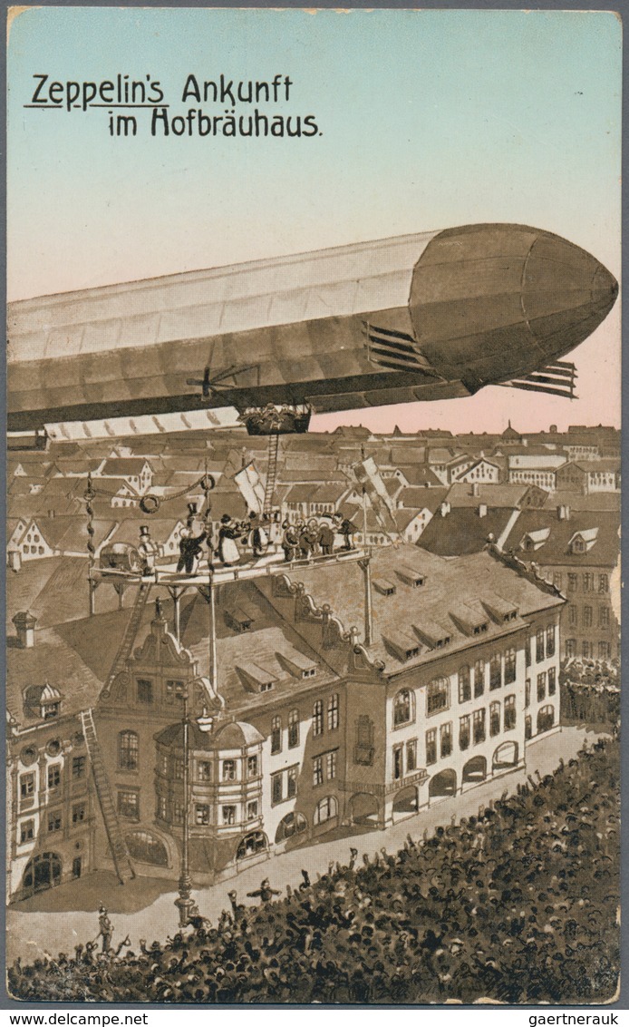 Ansichtskarten: Motive / Thematics: ZEPPELIN, Zwei Historische Ansichtskarten Zeppelin Zukunftsbilde - Other & Unclassified