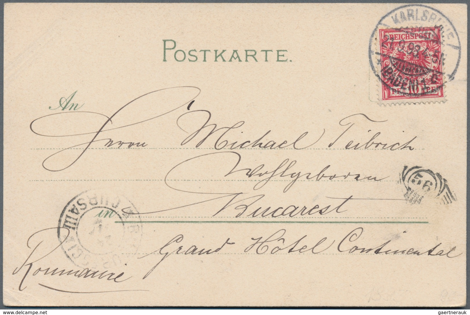 Ansichtskarten: Baden-Württemberg: 1893/1896 Lot 7 Historische Ansichtskarten Aus Karlsruhe. - Andere & Zonder Classificatie