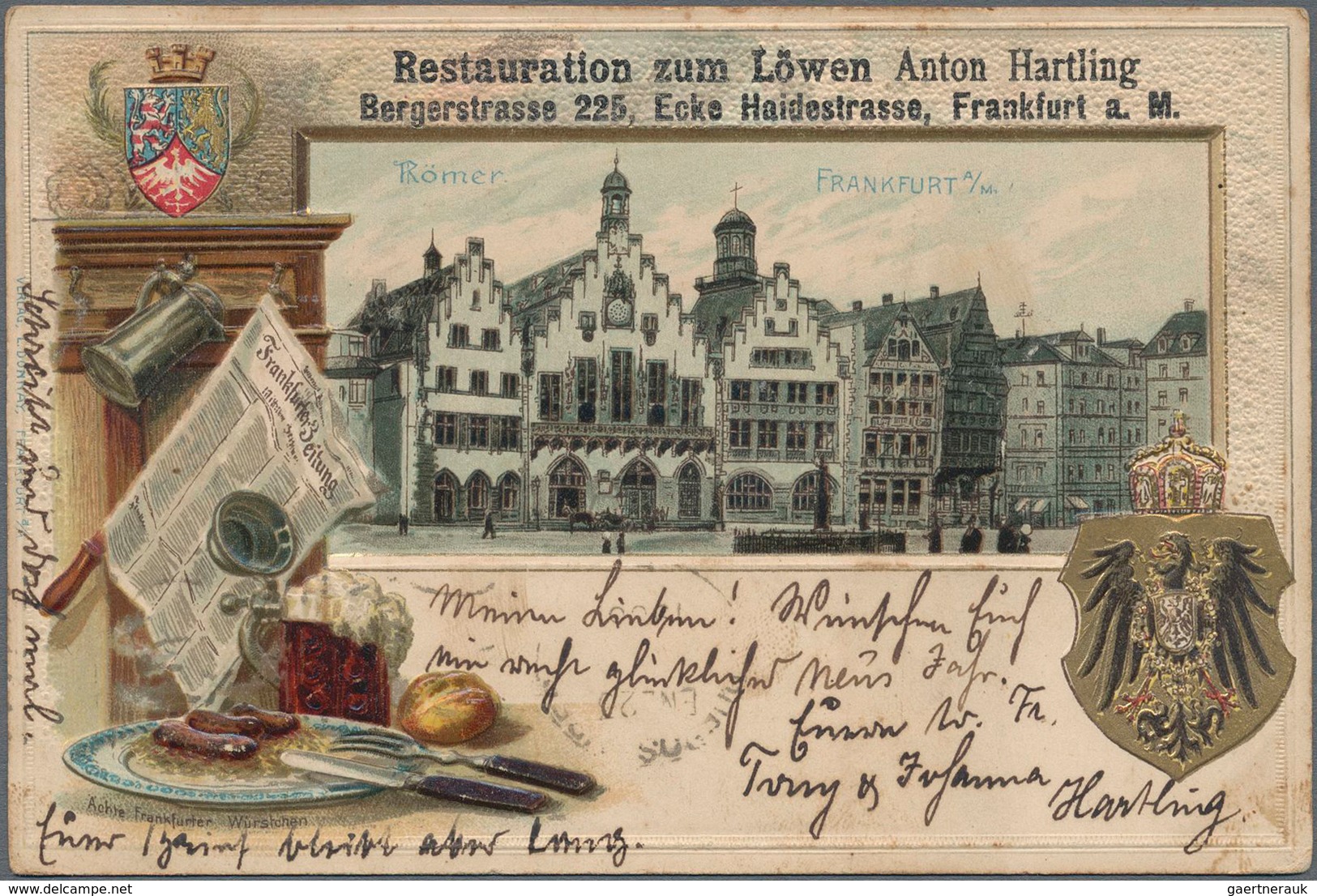 Ansichtskarten: Hessen: Frankfurt A/Main 1897/1905: Zwei Besondere Ansichtskarten, Mit Karte Vom Res - Other & Unclassified