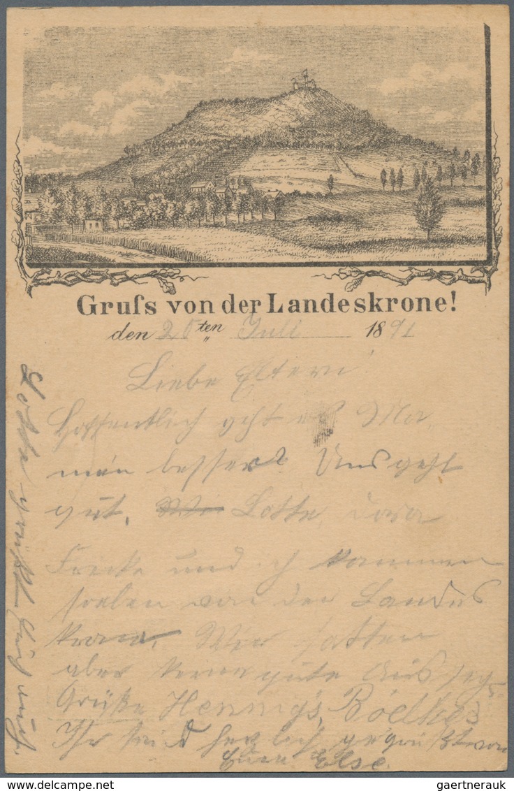 Ansichtskarten: Sachsen: GÖRLITZ, Landeskrone (alte PLZ 8900), Frühe Privatganzsache 5 Pf Ziffer Grü - Andere & Zonder Classificatie