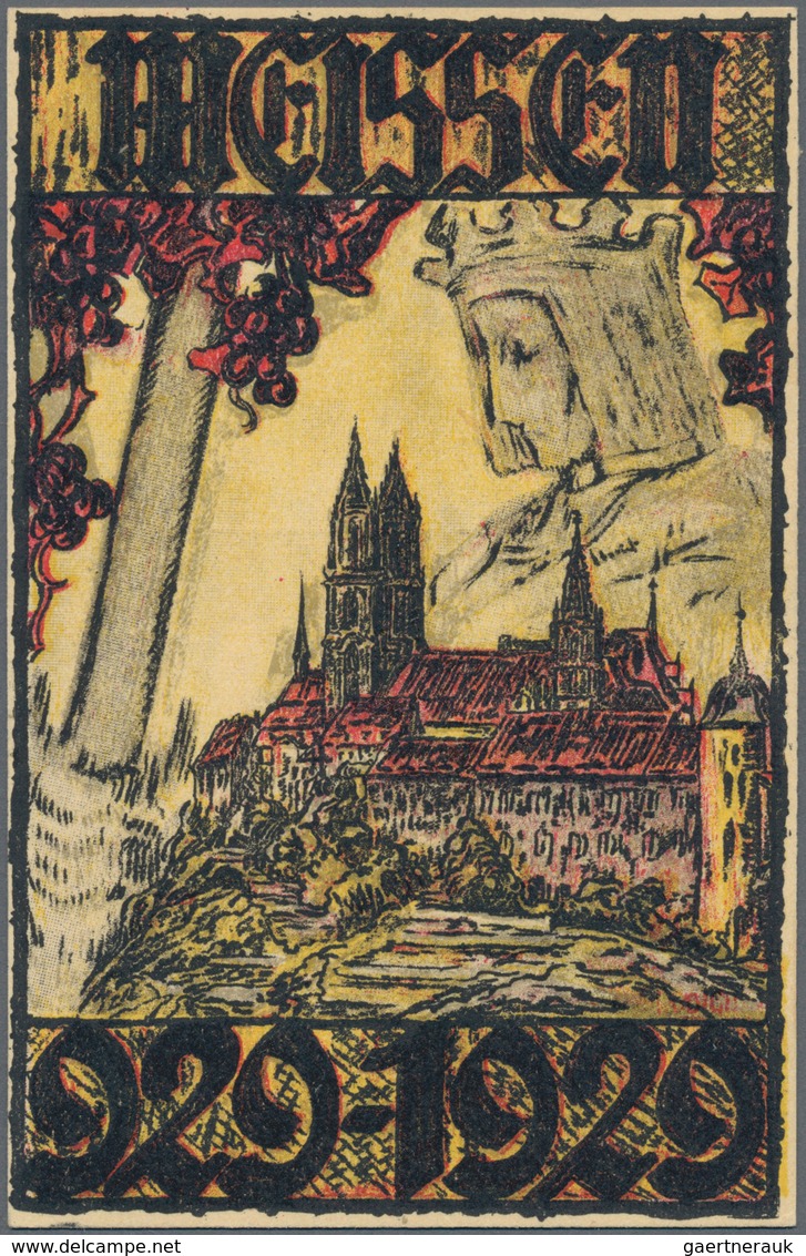 Ansichtskarten: Sachsen: MEISSEN (alte PLZ 8250), Kolorierte Festpostkarte Jahrtausendfeier 1929, Un - Other & Unclassified