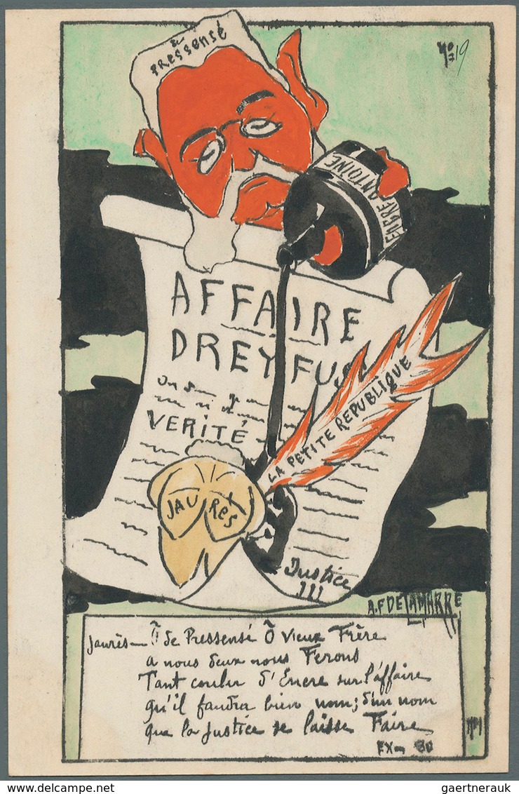 Ansichtskarten: Künstler / Artists: DELAMARRE, A. F. 30 dekorative politische Karikaturen ca. aus de
