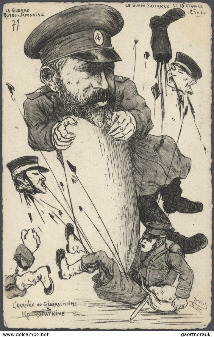 Ansichtskarten: Künstler / Artists: ORENS DENIZARD, Le Burin Satirique, 1904, 29 verschiedenen Karte