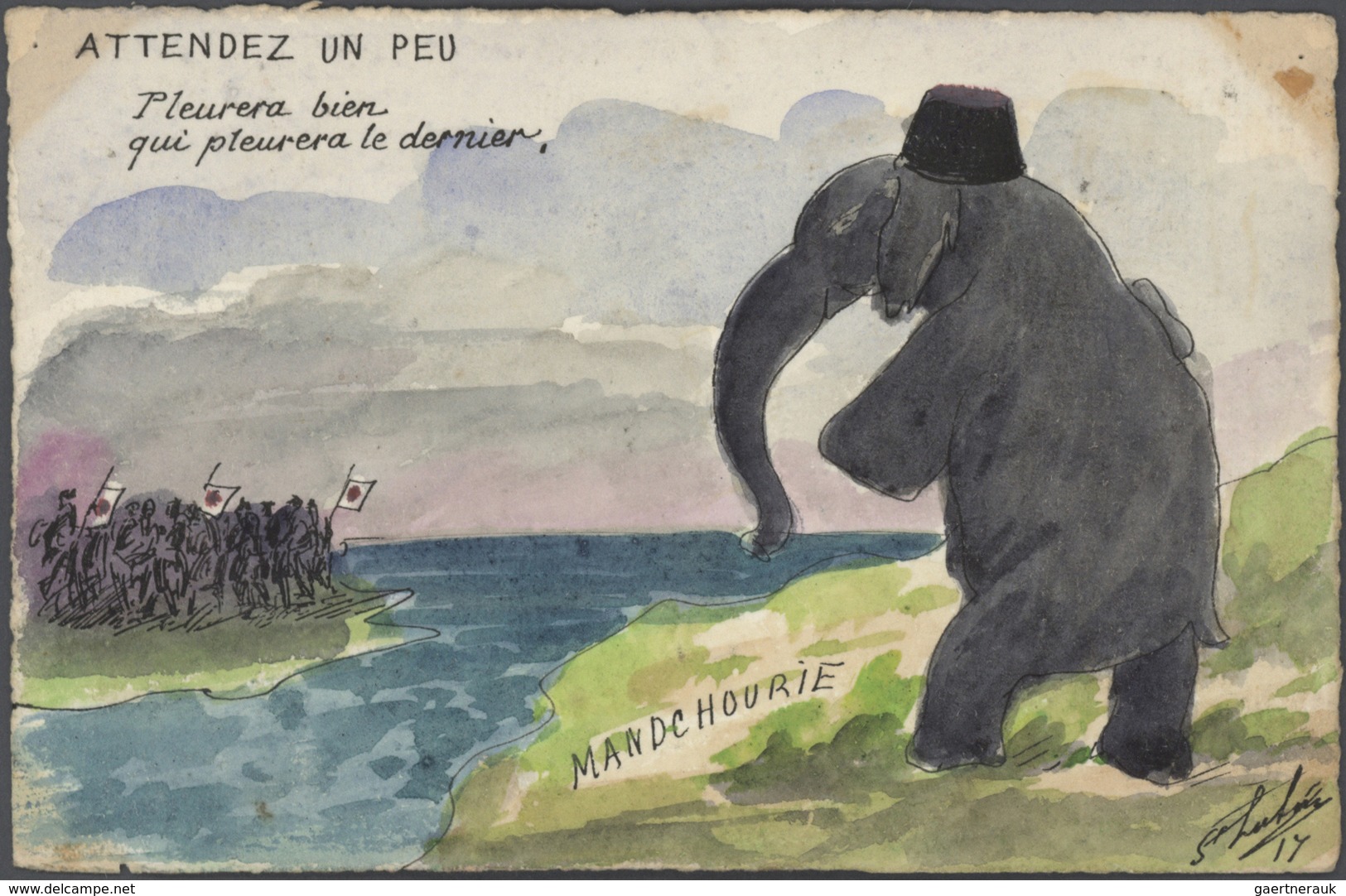 Ansichtskarten: Künstler / Artists: ST. LUFUY, Eine Sammlung Von 63 Handgemalten Karikaturen Um 1905 - Unclassified