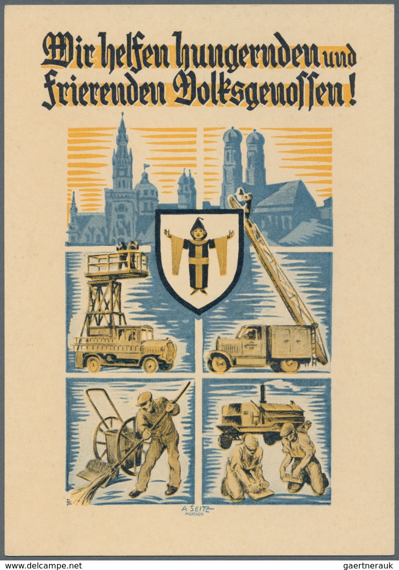 Ansichtskarten: Propaganda: 1933/1944, WHW Winterhilfswerk, 23 Ansichtskarten Und 2 Spendenscheine D - Political Parties & Elections