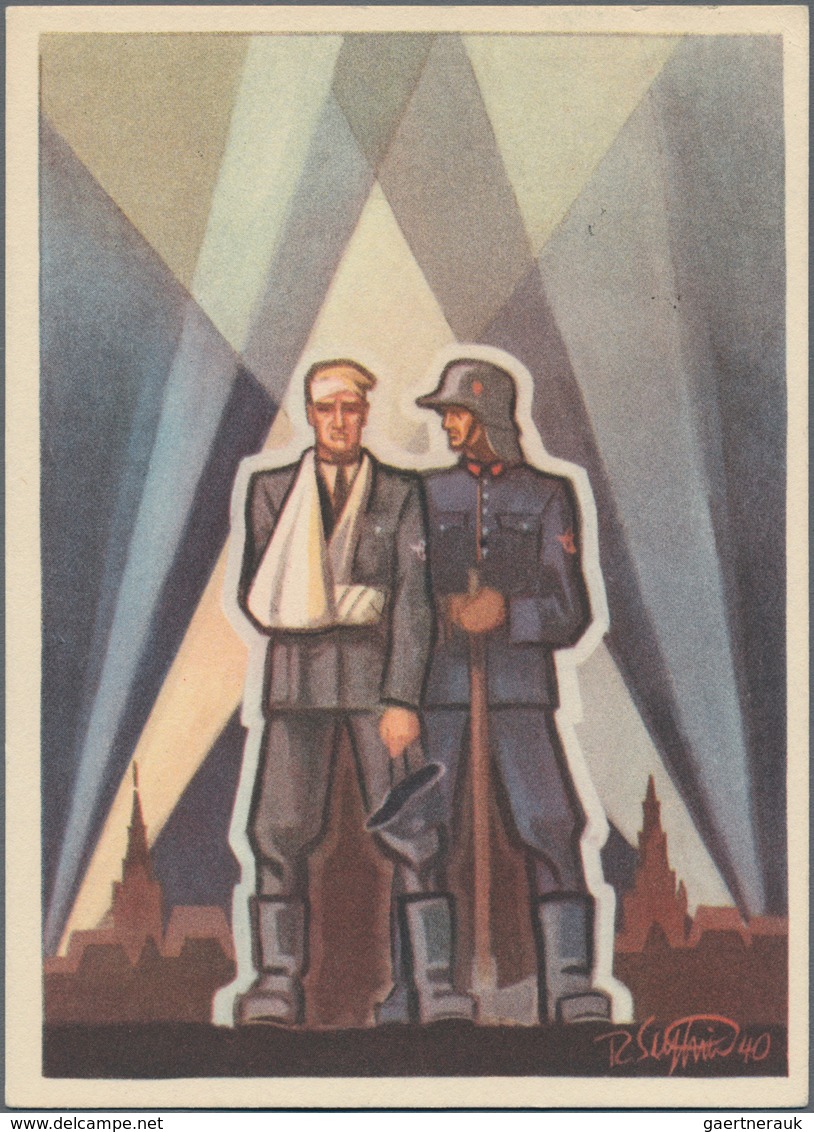 Ansichtskarten: Propaganda: 1939/1945, 33 Propagandakarten Mit Darstellungen Der Soldaten Der Wehrma - Political Parties & Elections