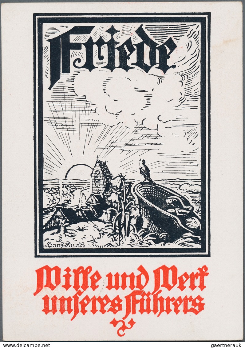 Ansichtskarten: Propaganda: Collection of ca 115 WWII-era propaganda cards, with many better items s