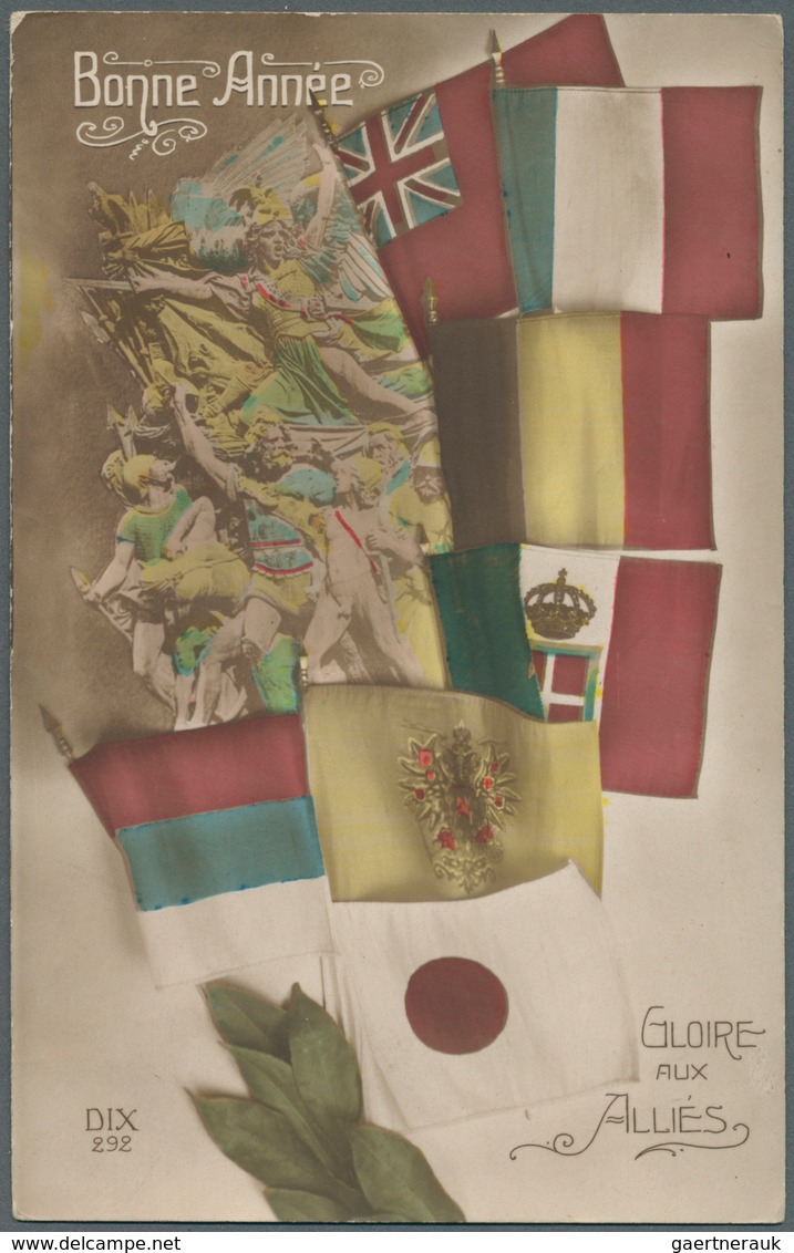 Ansichtskarten: Motive / Thematics: 1. WELTKRIEG / Flaggen, Französische Sammlung "Au Drapeau" (Die - Andere & Zonder Classificatie