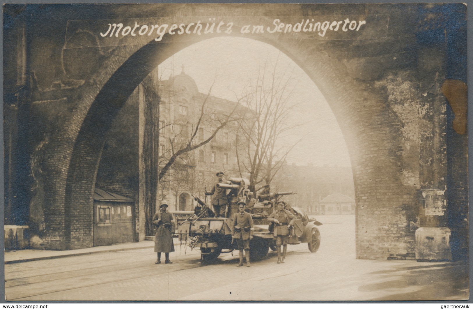 Ansichtskarten: Motive / Thematics: DEUTSCHLAND / REVOLUTION 1918/1919, Münchner Räterepublik Straße - Other & Unclassified