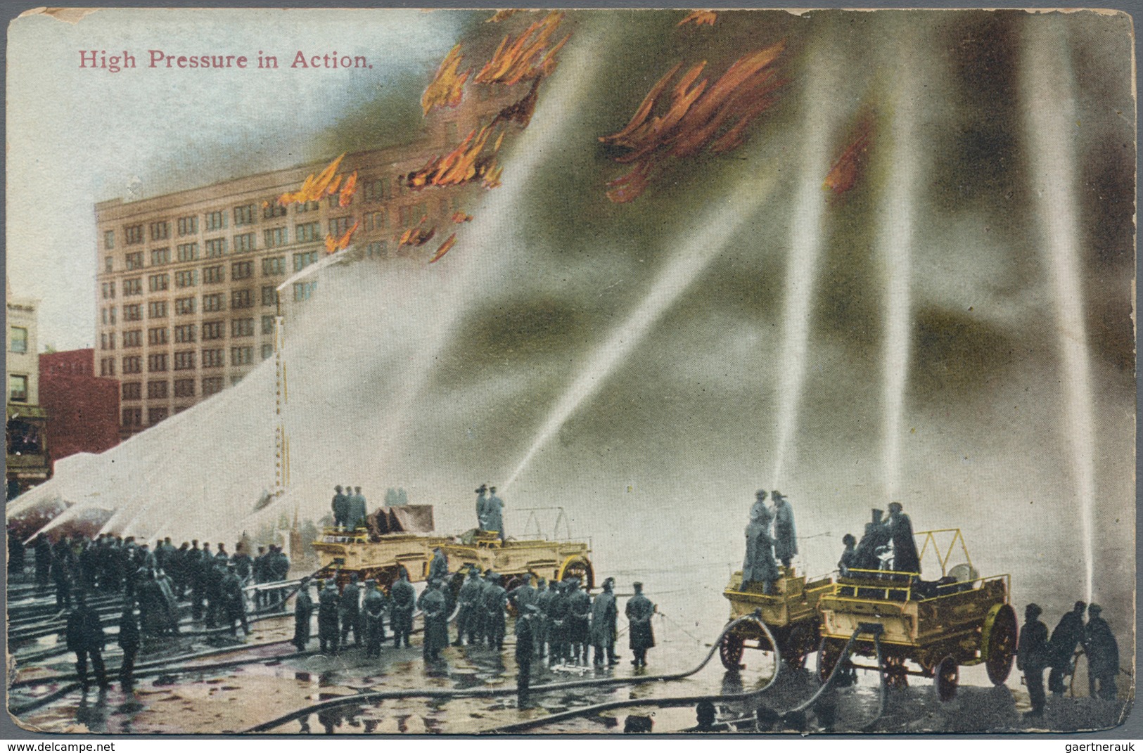 Ansichtskarten: Motive / Thematics: FEUERWEHR, 46 Historische Ansichtskarten Feuerwehr Und Brandkata - Other & Unclassified