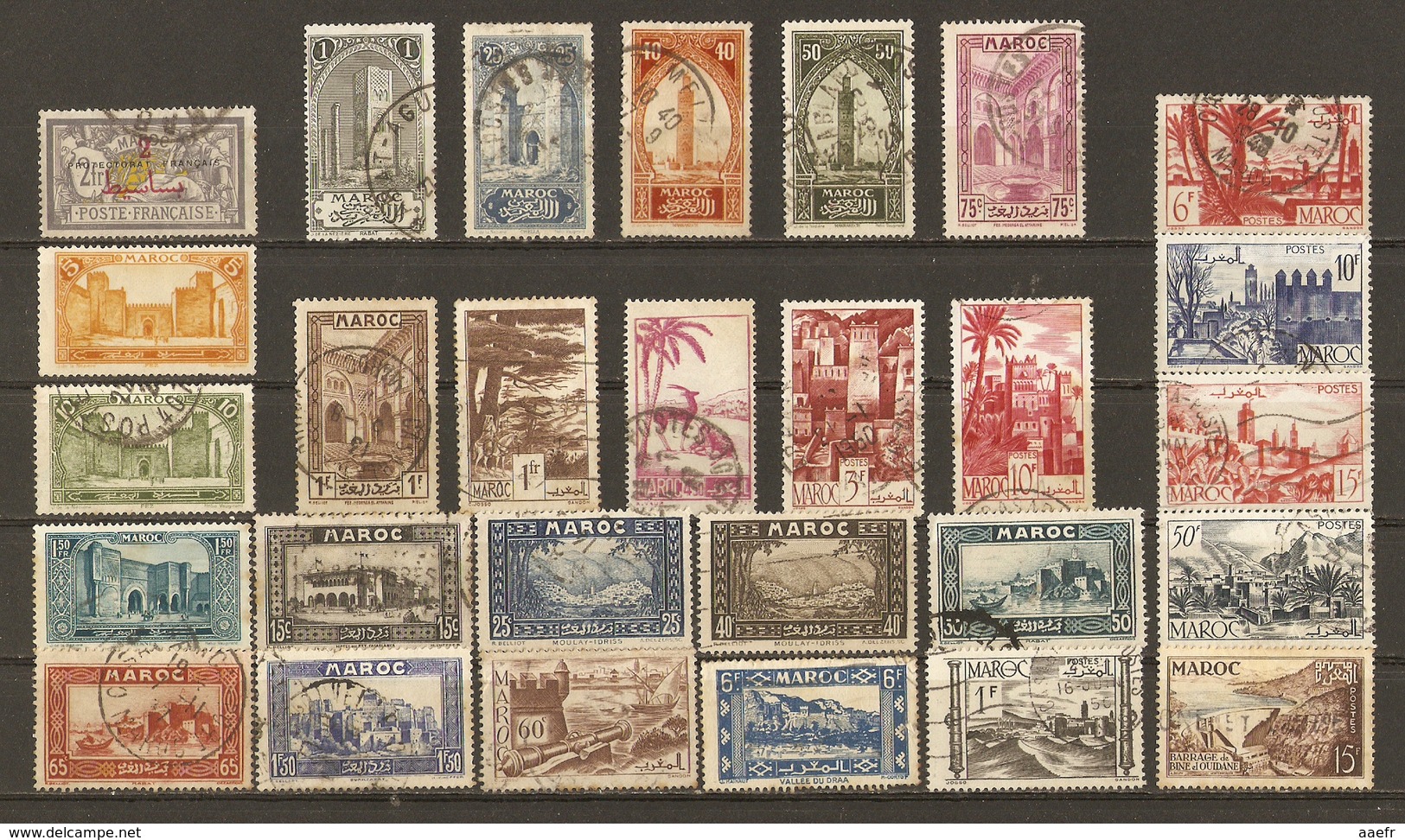 Maroc - Protectorat Français - Petit Lot De 30 Timbres° - Kilowaar (max. 999 Zegels)