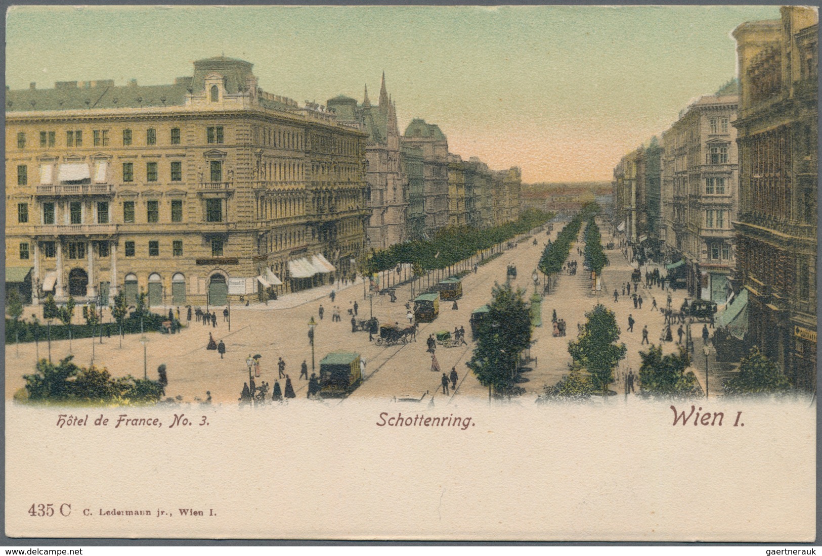 Ansichtskarten: Österreich: WIEN 1. BEZIRK / RINGSTRASSEN Mit Straßenbahnen Und Droschken. Schachtel - Other & Unclassified