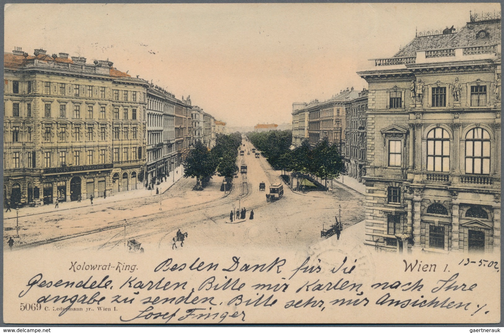 Ansichtskarten: Österreich: WIEN 1. BEZIRK / RINGSTRASSEN Mit Straßenbahnen Und Droschken. Schachtel - Other & Unclassified