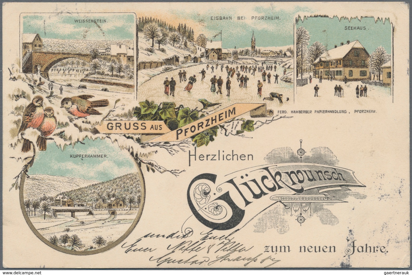 Ansichtskarten: Baden-Württemberg: WINTERLITHOS, 14 Prachtvolle Kolorierte Lithographien Mit Winterl - Andere & Zonder Classificatie