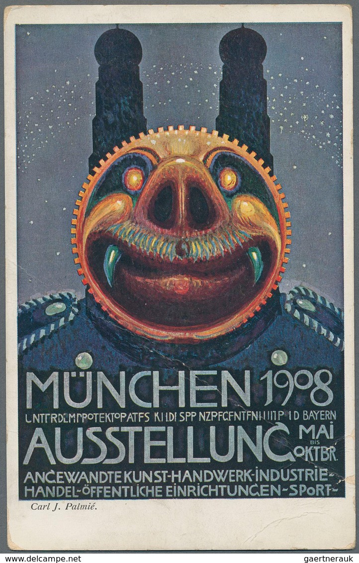 Ansichtskarten: Bayern: MÜNCHEN, Ausstellung 1908, Schachtel Mit Gut 100 Unterschiedlichen Ausstellu - Other & Unclassified