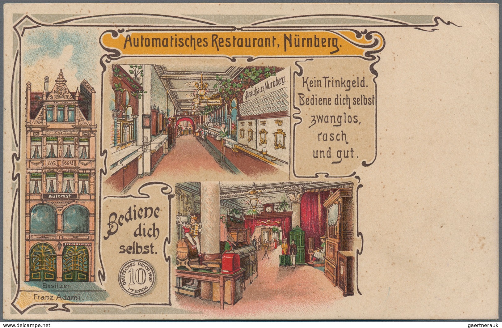Ansichtskarten: Bayern: NÜRNBERG (8500): 1898/1935 Ca., Gastronomie & Hotellerie, Sammlung Von Ca. 1 - Other & Unclassified