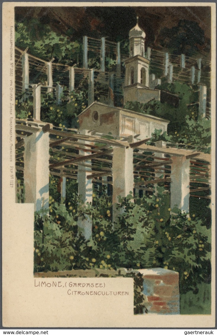 Ansichtskarten: Italien - 1898/1940, Trentino mit dem Gardasee als sehr umfangreicher Bestand von fa