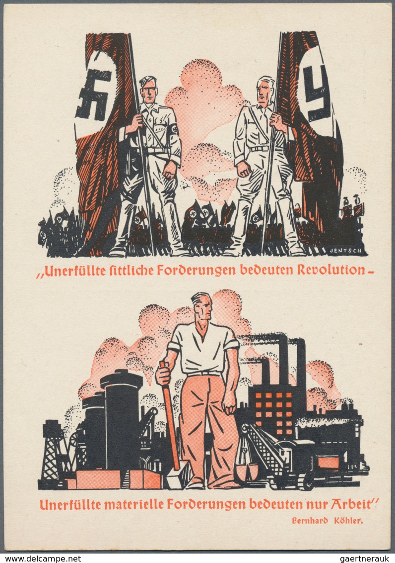 Ansichtskarten: Vielseitiger Bestand Mit Rund 700 Karten, Dabei Propaganda WK I, Olympiade, Soldaten - 500 Postkaarten Min.