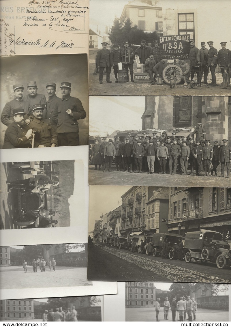 250120 - Lot CARTE PHOTO GUERRE 1914 18 BELFORT RUSSIE Ambulance Alpine Caucase SSA Santé Armée Croix Rouge Motricine - Weltkrieg 1914-18