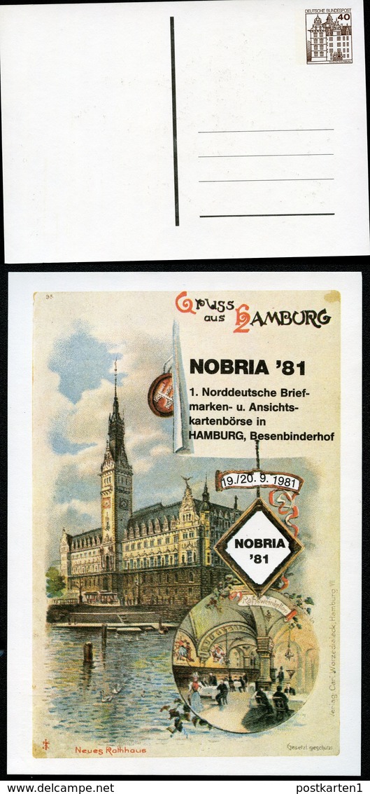 Bund PP101 D2/003-I HAMBURG NEUS RATHAUS RATSWEINKELLER 1981 - Private Postcards - Mint